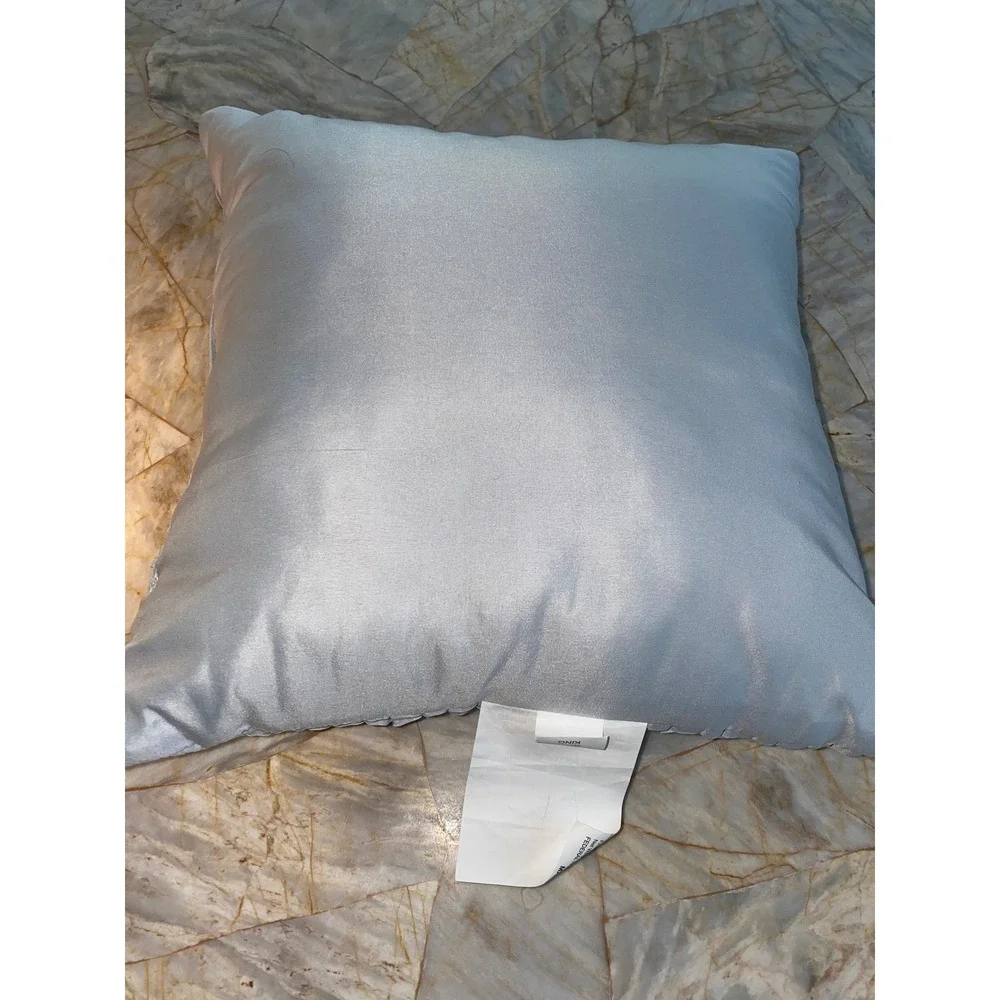 E&E Co. Ltd. Light Blue Pleated Basketweave Square Decorative Throw Pillow 16x16